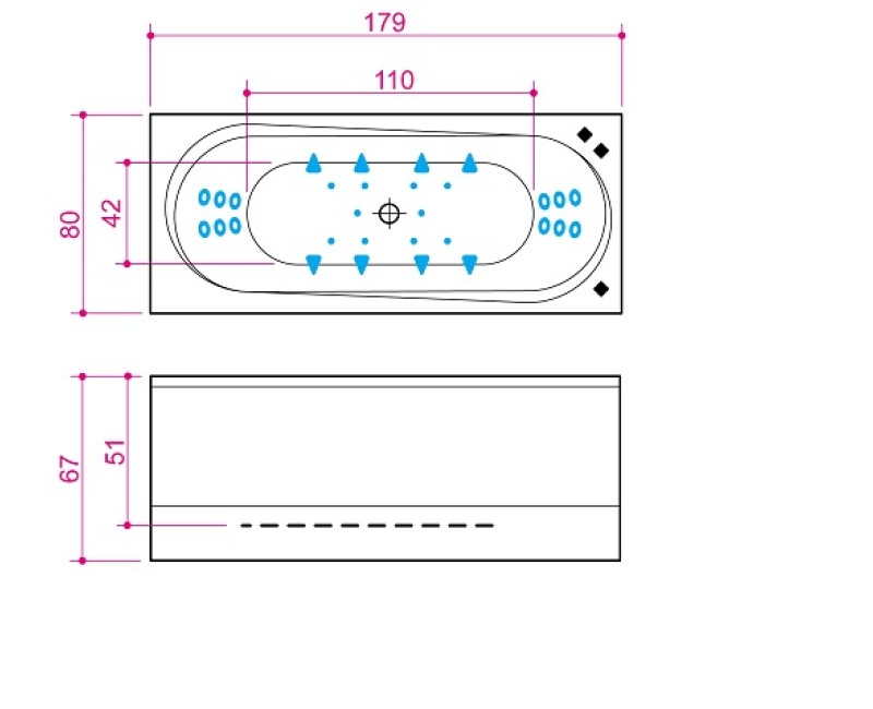 Balteco Ванна MODUL 18 179x80 см