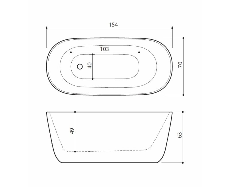 Balteco Ванна AZUR 154x70 cm