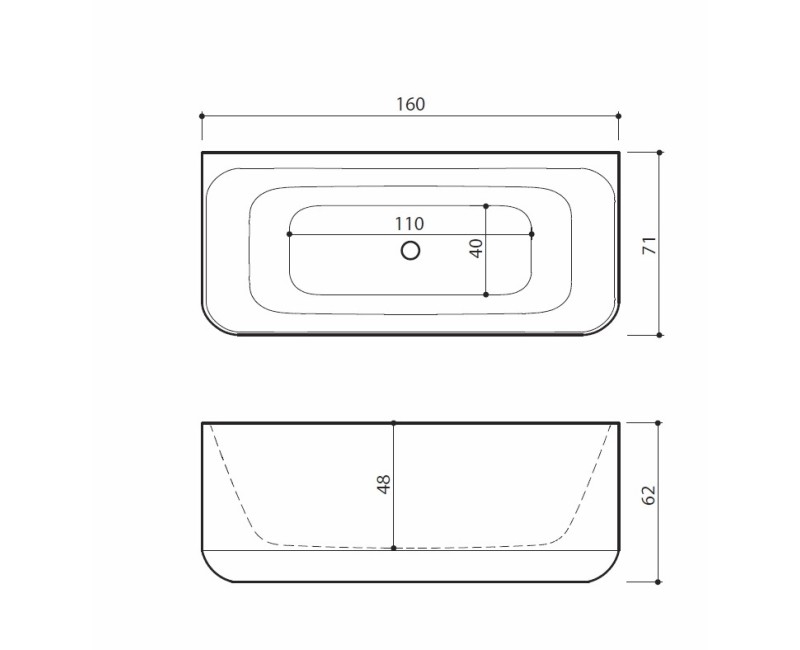 Balteco Ванна GAMMA 160x71 cm
