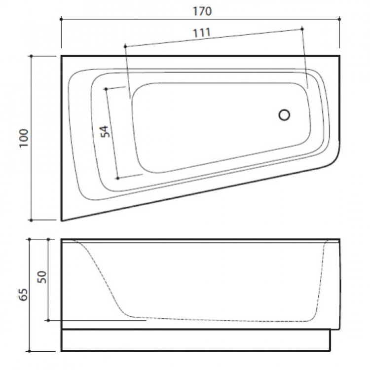 Balteco Vanna PIANO 170x101x67 cm Balteco Vanna PIANO 170x101x67 cm