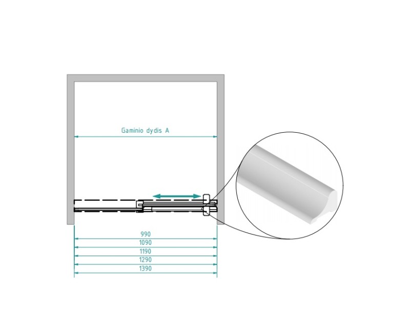 Baltijos Brasta Душевая дверь для ниш GABIJA SOFT 100 cm