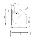 Baltijos Brasta Душевой поддон полукруглый IGNAS 90x90cm R-550