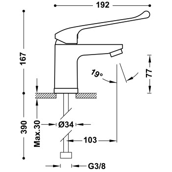 Base-Tres Plus Смеситель для умывальника, 2161030111