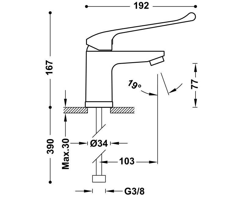 Base-Tres Plus Смеситель для умывальника, 2161030111