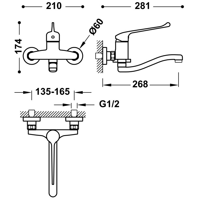 AKC Base-Tres Plus Izlietnes jaucējkrāns, 2163200311 AKC Base-Tres Plus Izlietnes jaucējkrāns, 2163200311