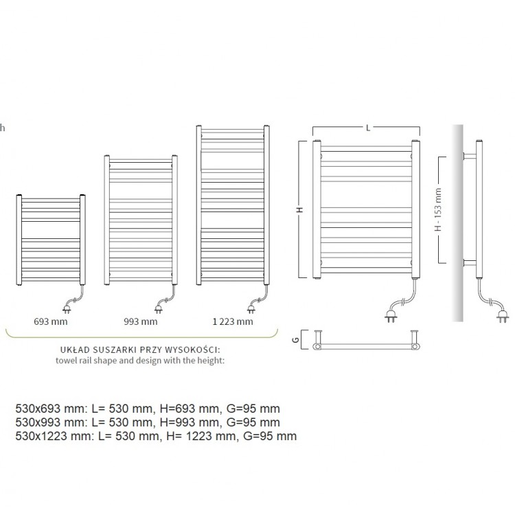VIKING Электр. полотенцесушитель 530x700мм 130W, белый C34 VIKING Электр. полотенцесушитель 530x700мм 130W, белый C34