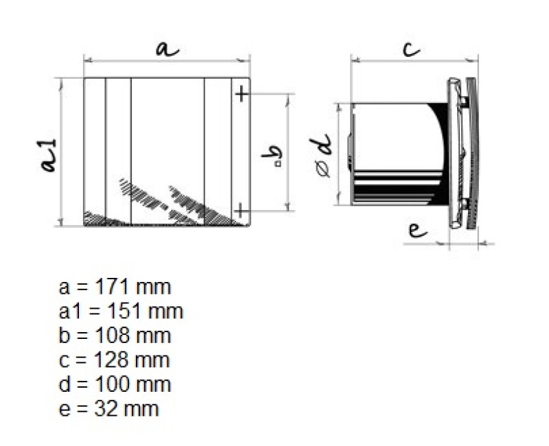 Blauberg Вентилятор Quatro 100H с таймером, датчик влаги