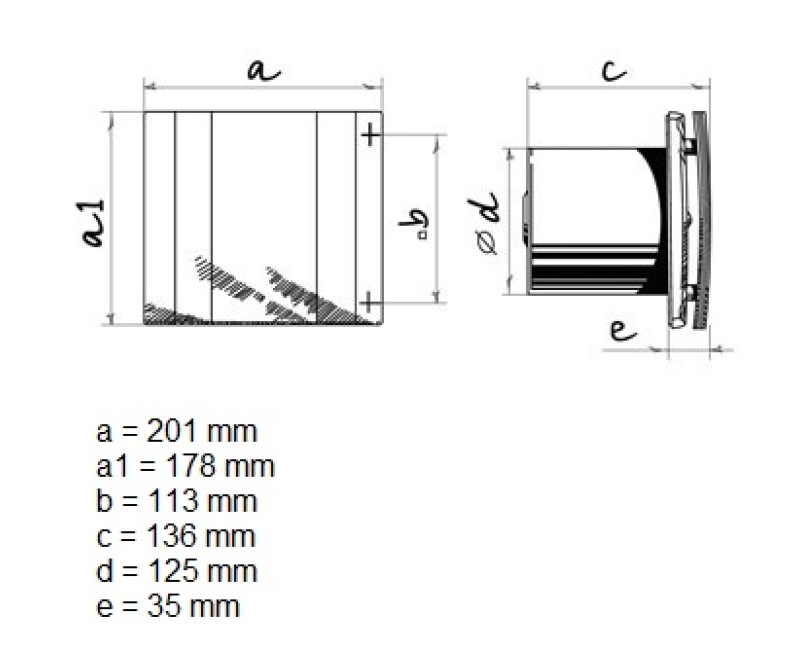 Blauberg Вентилятор Quatro 125H с таймером, датчик влаги