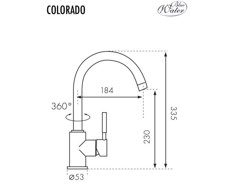 BLUE WATER COLORADO-50 Virtuves jaucējkrāns