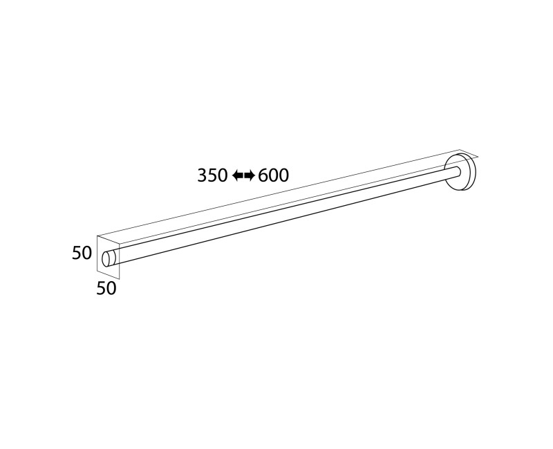 Tiger Boston Black Полотенцедержатель телескопический, чёрный