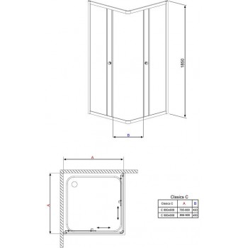 Radaway Душевой уголок квадратный Dolphi Classic C 80x80 cm