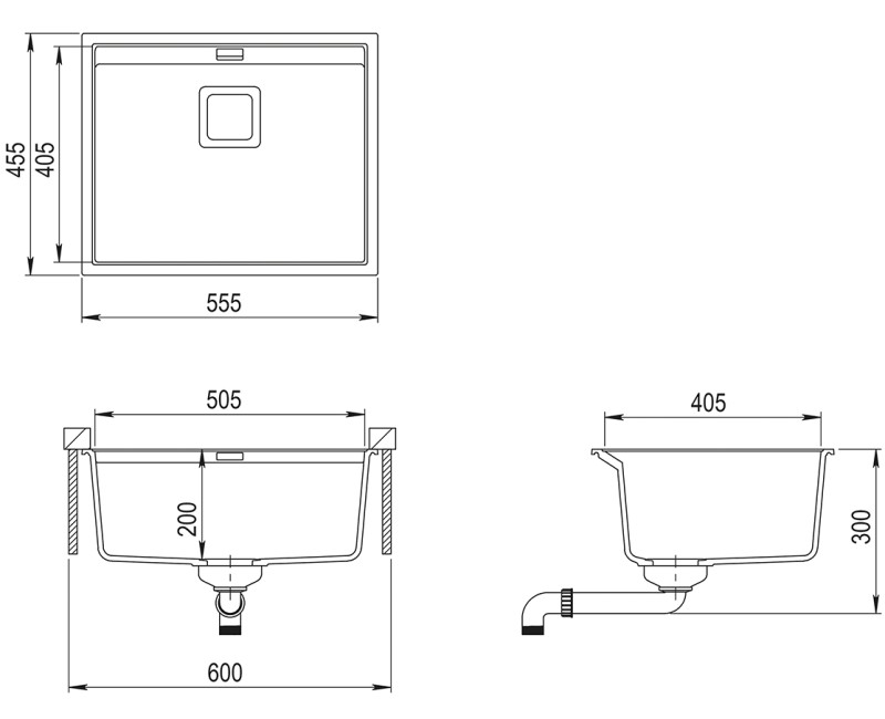 Aquasanita DELICIA Кухонная мойка 555x455mm, SQD100AW-114