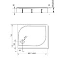 Radaway Душевой поддон прямоуголный DELOS D 90x75, balts