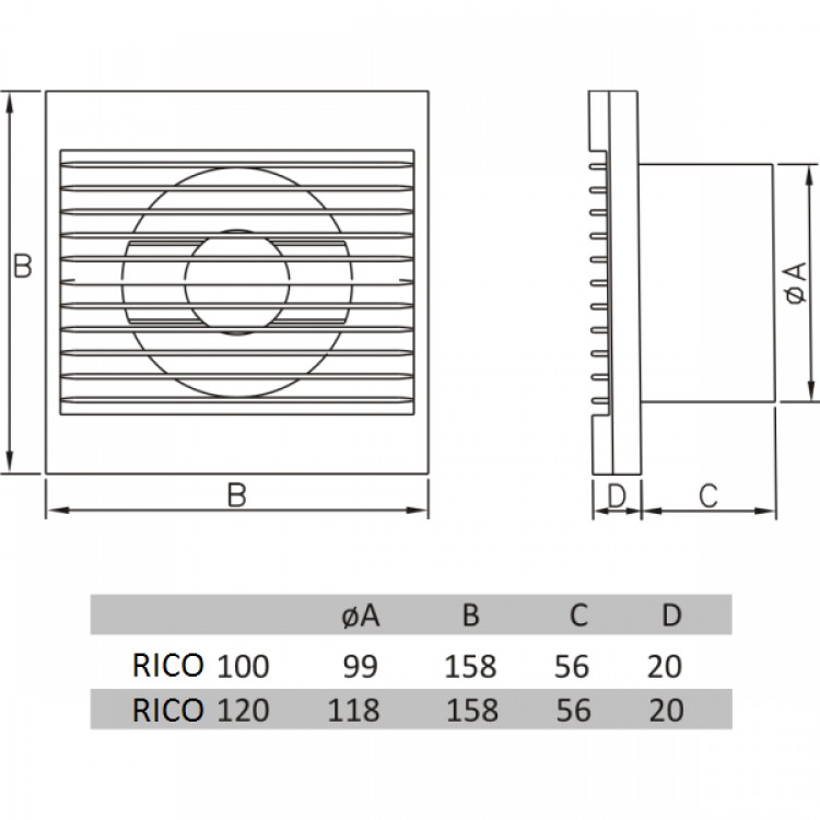 DOSPEL Вентилятор RICO 100WC DOSPEL Вентилятор RICO 100WC