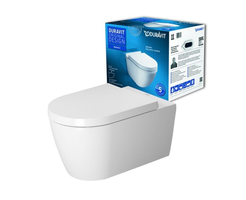 Duravit ME by Starck Rimless Подвесной WC унитаз с крышкой, 45290900A1