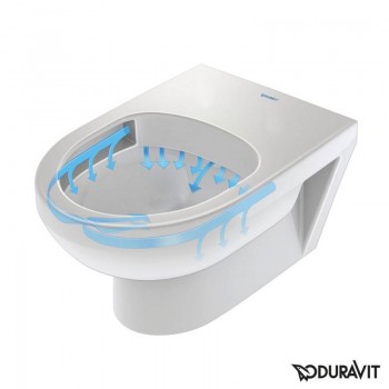 Piekaramais tualetes pods Duravit No.1 Rimless, ar SC vāku 365x540 mm, balts