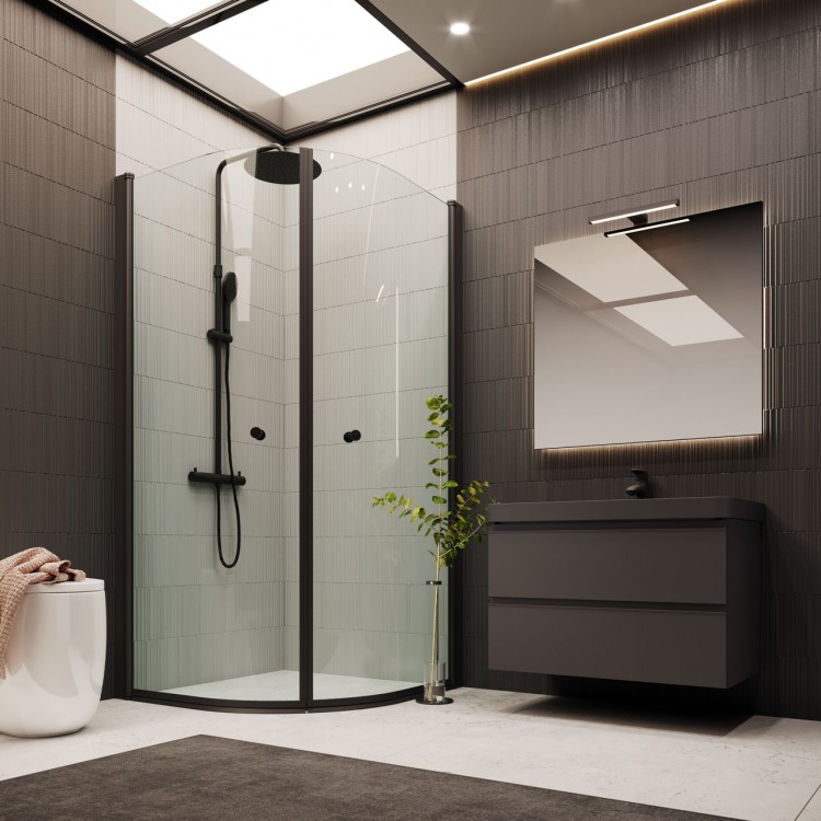 Duschy Round Black Dušas stūris 800x800, 2x5252-80 Duschy Round Black Dušas stūris 800x800, 2x5252-80