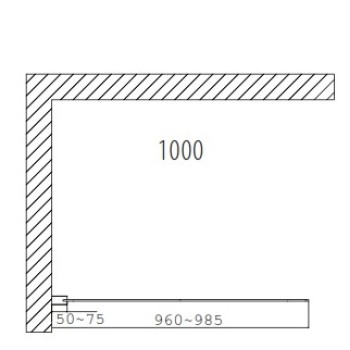Duschy стеклянная стенка Wall 100 см, Frost стекло 5223-100