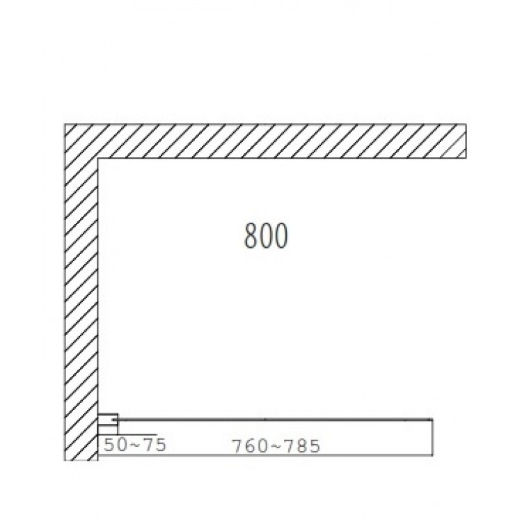 Duschy стеклянная стенка Wall 80 см, тонированное стекло 5222-80
