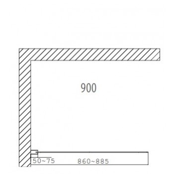Duschy Dušas siena Wall 90 cm, caurspīdīgs stikls 5221-90