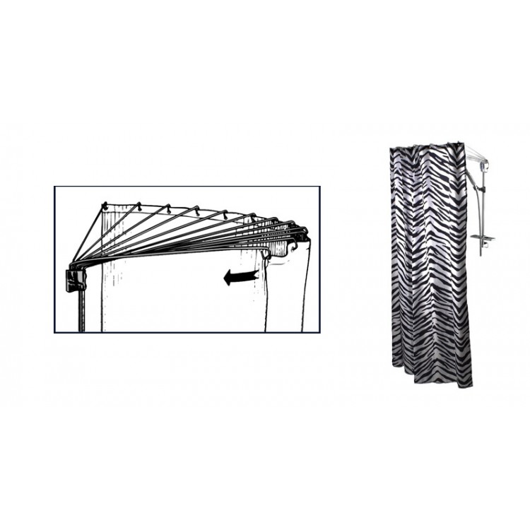 Duschy Aizskaru karnīze-vēdeklis 75cm, hroms 690-90 Duschy Aizskaru karnīze-vēdeklis 75cm, hroms 690-90