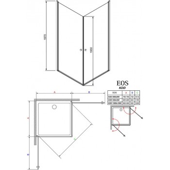 Radaway Душевой уголок квадратный Eos KDD 100x100