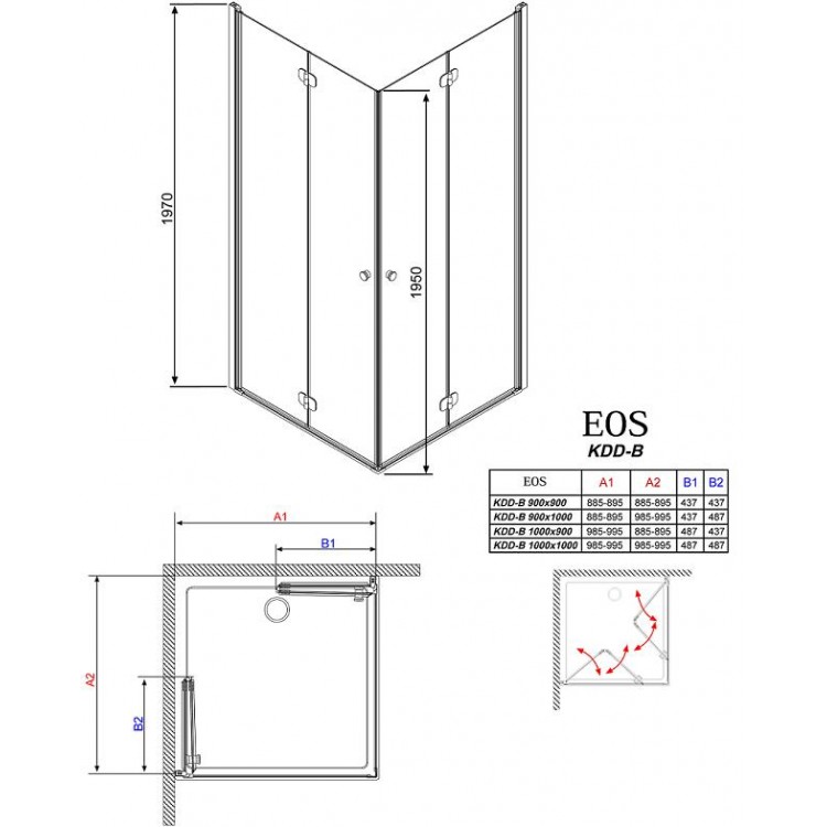 Radaway Душевой уголок квадратный Eos KDD-B 100x100 Radaway Душевой уголок квадратный Eos KDD-B 100x100