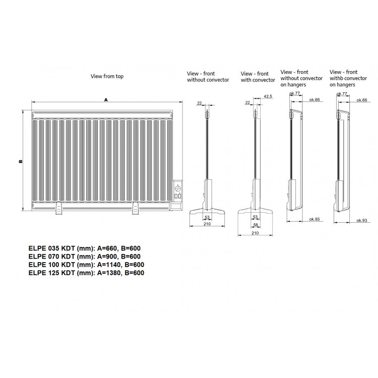 ELPE Eļļas radiators ar digitālo termostatu ELPE 035 KDT ELPE Eļļas radiators ar digitālo termostatu ELPE 035 KDT