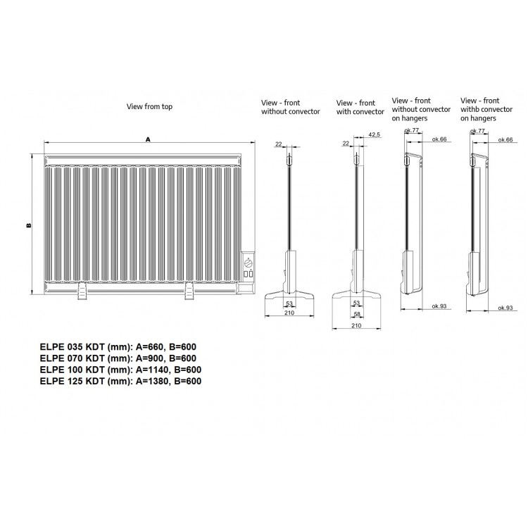 ELPE Eļļas radiators ar digitālo termostatu ELPE 125 KDT