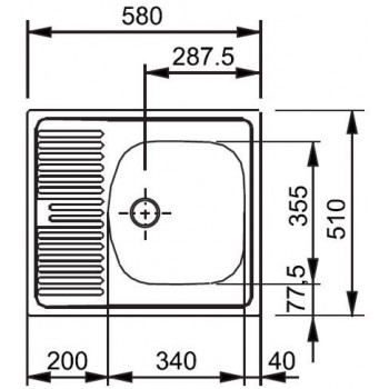 FRANKE Virtuves izlietne EUROSTAR 58x51 cm, ETN 611-58