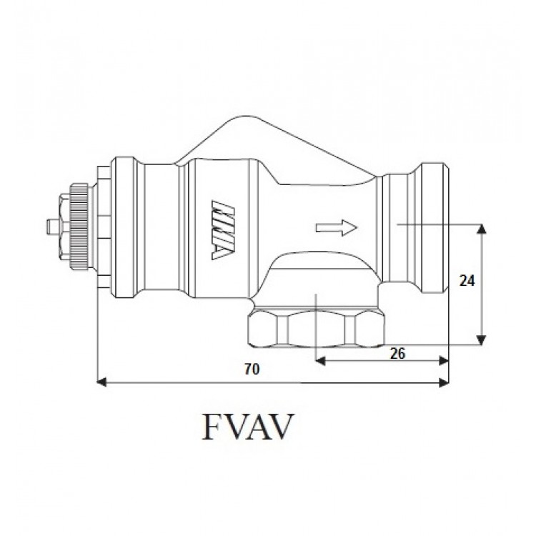 PURMO Radiatora termostatiskais vārts FVAV 15-N15R aksiāls PURMO Radiatora termostatiskais vārts FVAV 15-N15R aksiāls