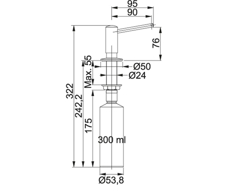 Franke FRANKE NOVITA Dozators, 119.0150.262
