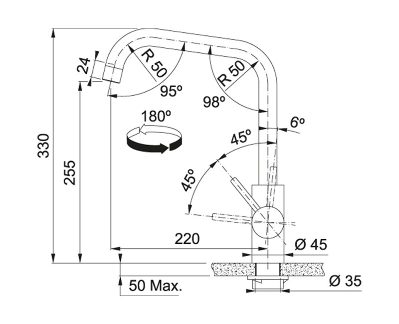 FRANKE Кухонный смеситель KUBUS, 115.0529.202
