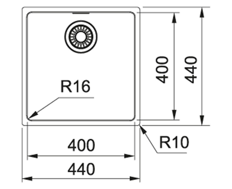 FRANKE Кухонная мойка MARIS 44x44см, MRX210-40,127.0531.809