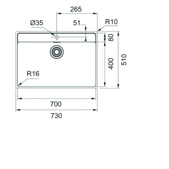 FRANKE Кухонная мойка MARIS 73x51см, MRX210-70TL,127.0531.91