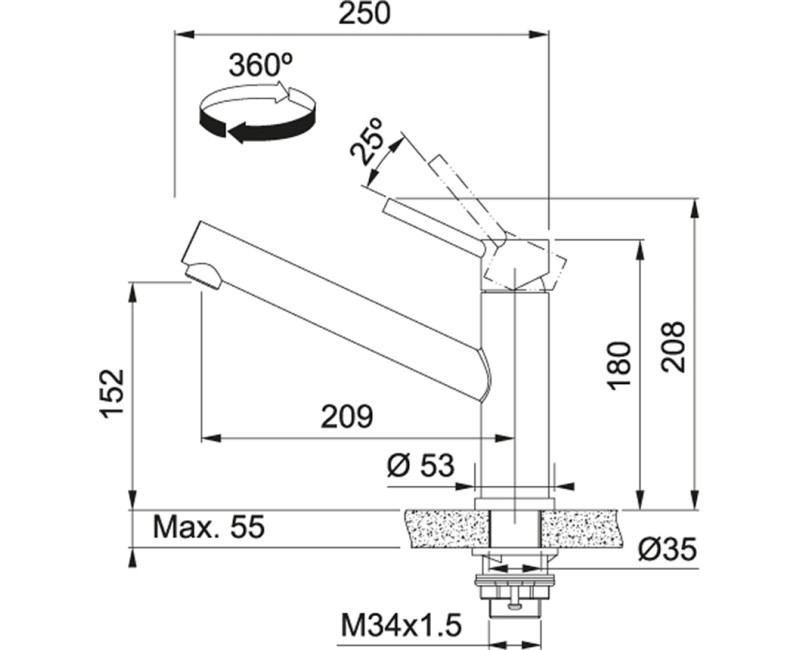 FRANKE Кухонный смеситель ORBIT, 115.0569.290