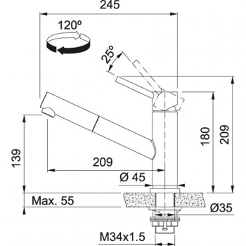 FRANKE Virtuves izlietnes jaucējkrāns ORBIT, 115.0569.461
