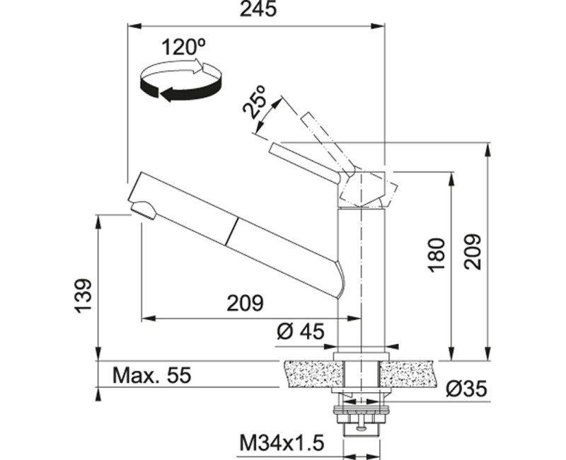 FRANKE Кухонный смеситель ORBIT, 115.0569.461