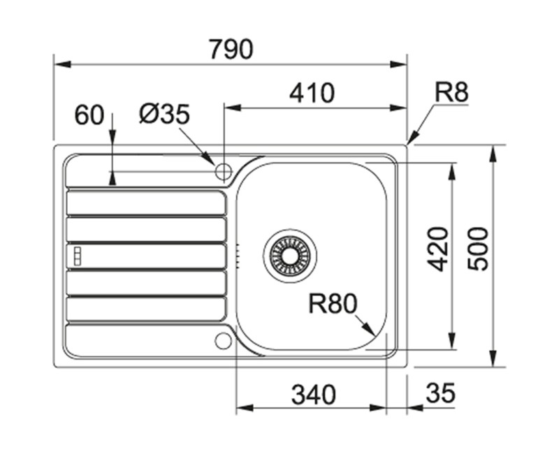FRANKE Кухонная мойка SPARK 79x50 см, SKX 611-79