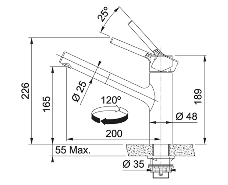 FRANKE Virtuves izlietnes jaucējkrāns TOROS NEO, 115.0596.383