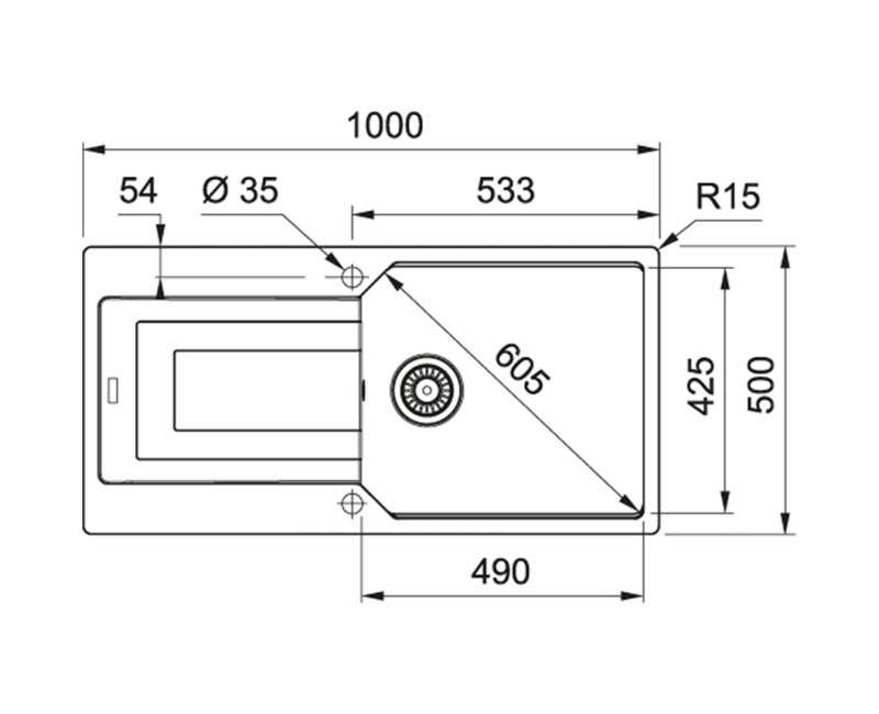 FRANKE Кухонная мойка URBAN 100x50 cm, UBG 611-100, glacier