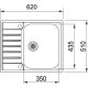 FRANKE Virtuves izlietne ARGOS G 62.5x51 cm, AGX 211-62G ar vent FRANKE Virtuves izlietne ARGOS G 62.5x51 cm, AGX 211-62G ar vent