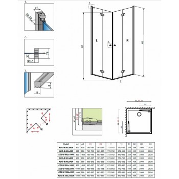 Radaway Душевой уголок квадратный Fuenta New KDD-B 100x100 cm