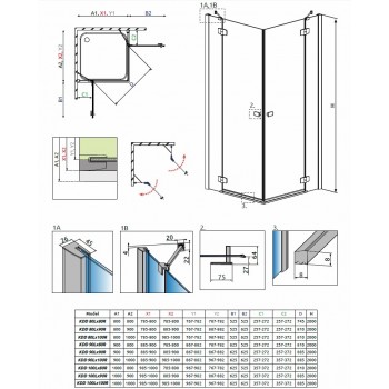 Radaway Душевой уголок квадратный Fuenta New KDD 100x100 cm