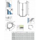 Radaway Pusapaļa dušas kabīne Fuenta New PDD 90x90 cm