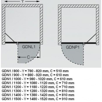 Roltechnik Душевые двери GDNL1/GDNP1 1000mm