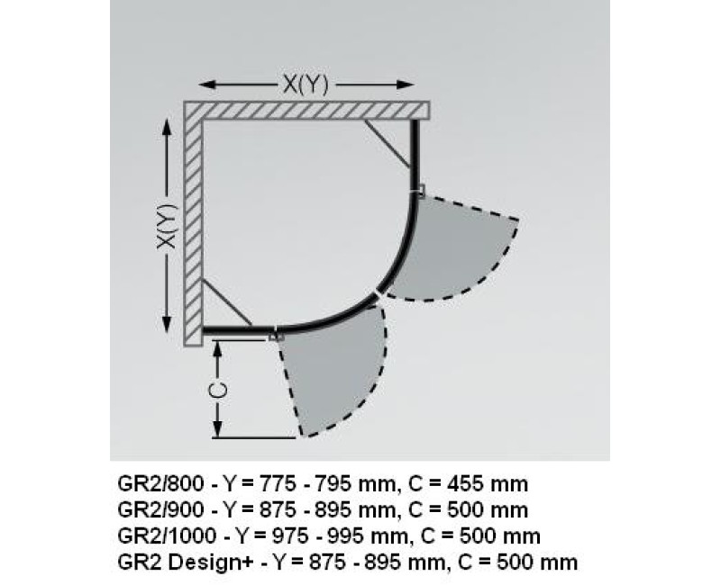 Roth Dušas kabīne pusapaļa GR2 1000x1000