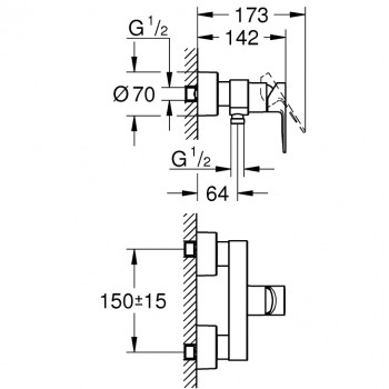 Grohe LINEARE Смеситель для душа, 33865DC1
