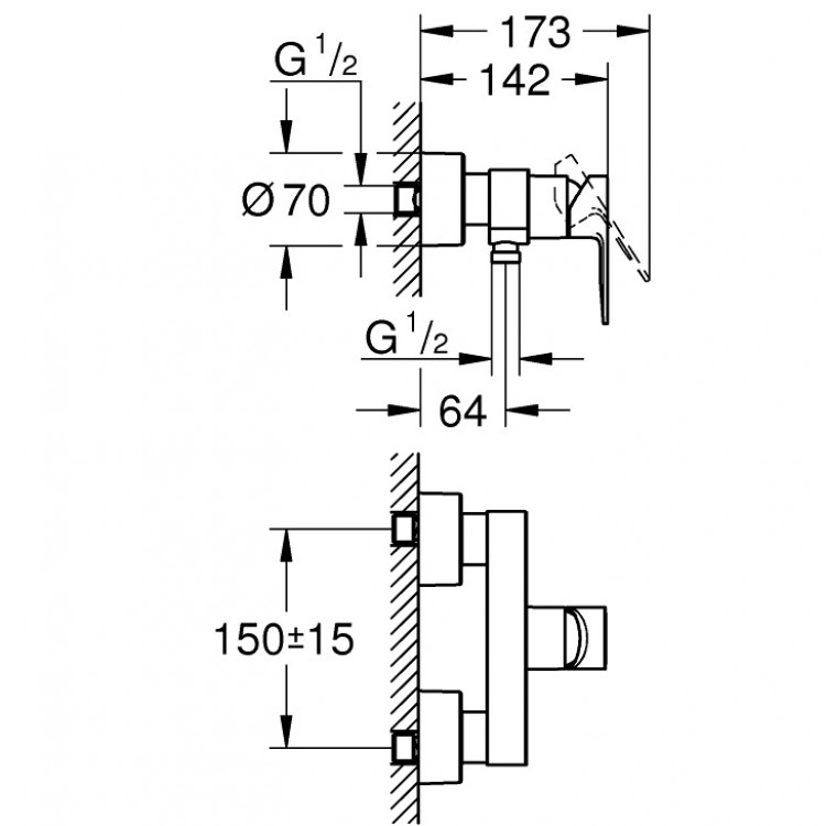 Grohe LINEARE Dušas jaucējkrāns, 33865DC1 Grohe LINEARE Dušas jaucējkrāns, 33865DC1