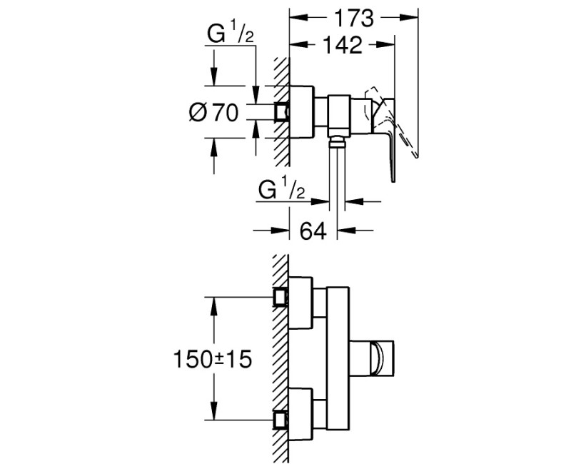 Grohe LINEARE Смеситель для душа, 33865DC1